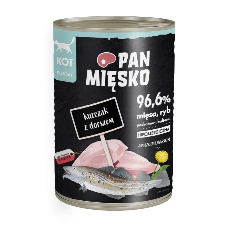 Pan Mięsko Sensitive kurczak z dorszem w sosie adult 400 g