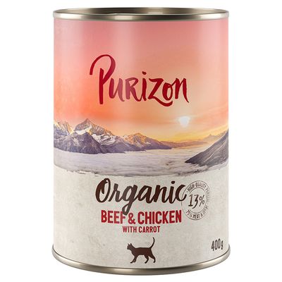 Purizon Organic kurczak, wołowina z marchewą 400 g × 6