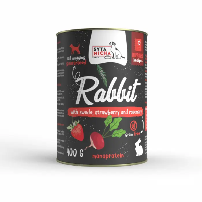 Syta Micha królik z brukwią, rozmarynem, truskawką adult 400 g