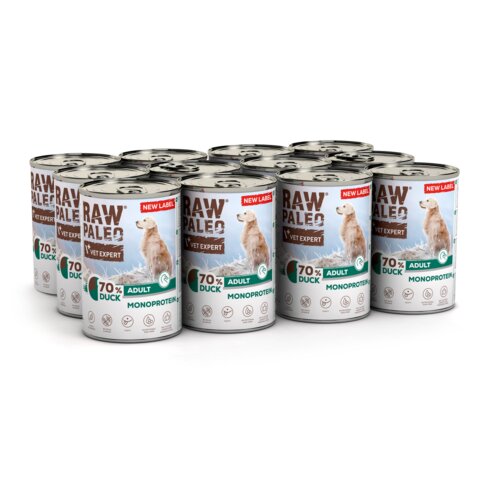 VetExpert Raw Paleo kaczka adult 400 g × 12