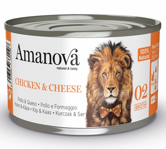 Amanova Cat kurczak, ser w bulionie 70 g