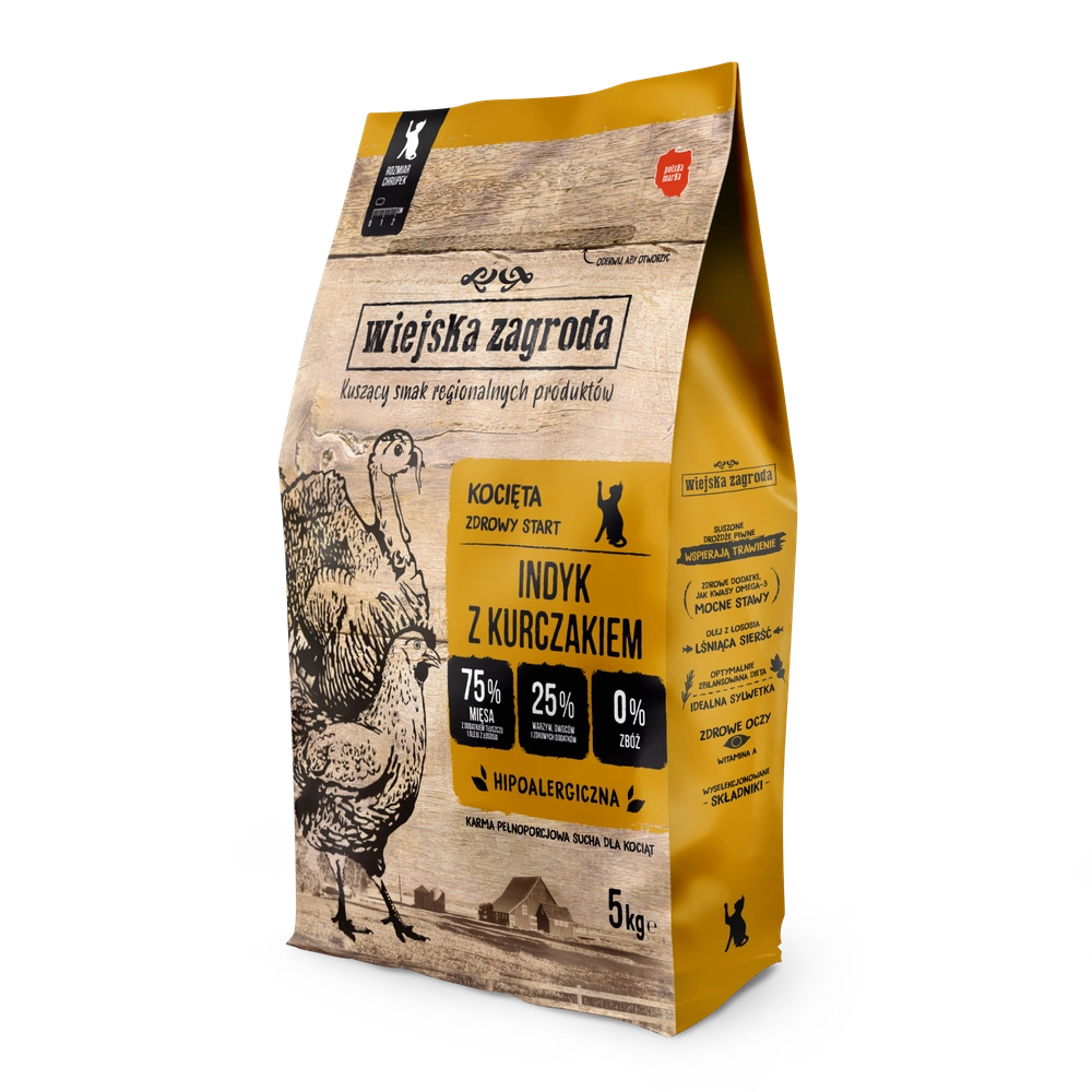 Wiejska Zagroda indyk, kurczak kitten 5 kg