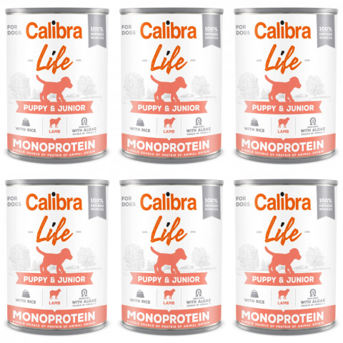Calibra Dog Life jagnięcina z ryżem puppy 400 g × 6