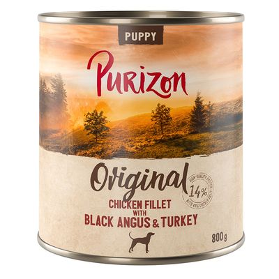 Purizon Original indyk, kurczak, wołowina puppy 800 g × 12