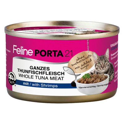 Porta 21 Feline Sensitive krewetki, tuńczyk w bulionie adult 90 g × 6