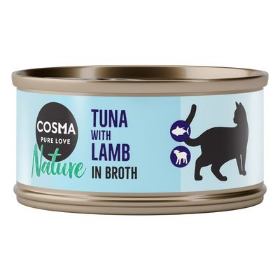 Cosma Nature Indoor jagnięcina, tuńczyk w bulionie 70 g × 24