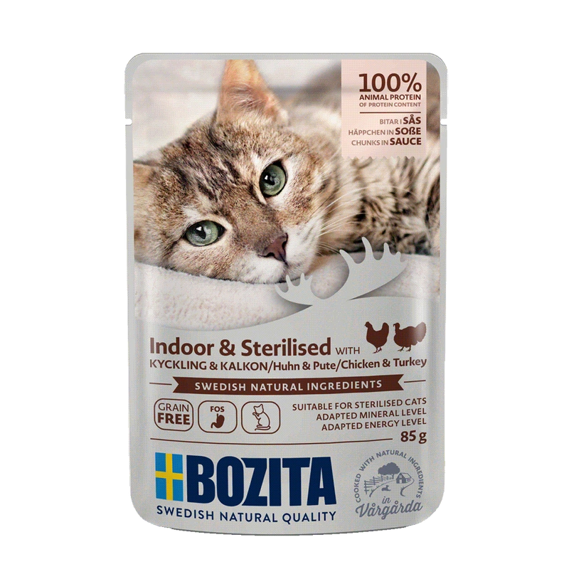 Bozita Indoor & Sterilised indyk, kurczak w sosie 85 g