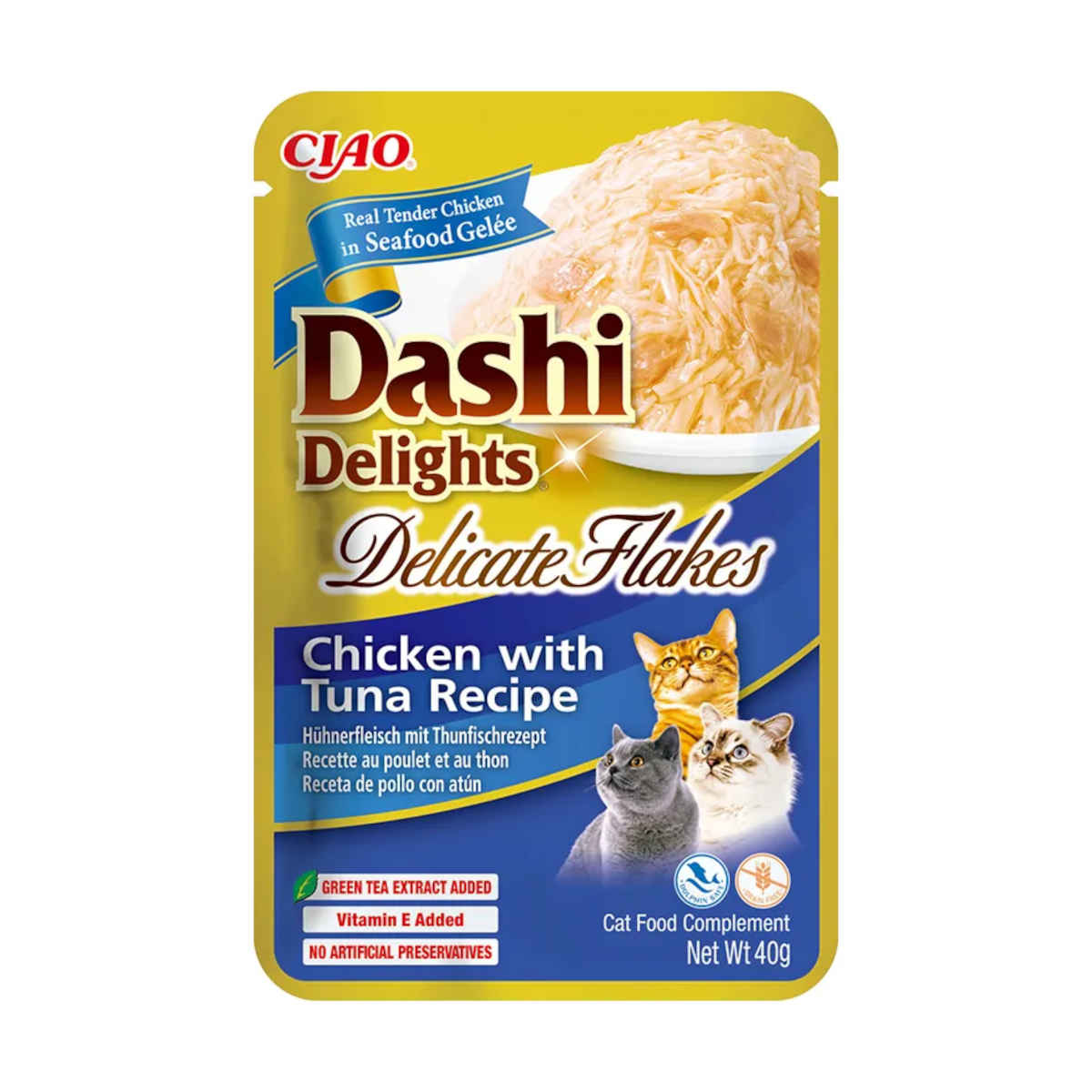 Inaba Dashi Delights kurczak, tuńczyk kawałki 40 g