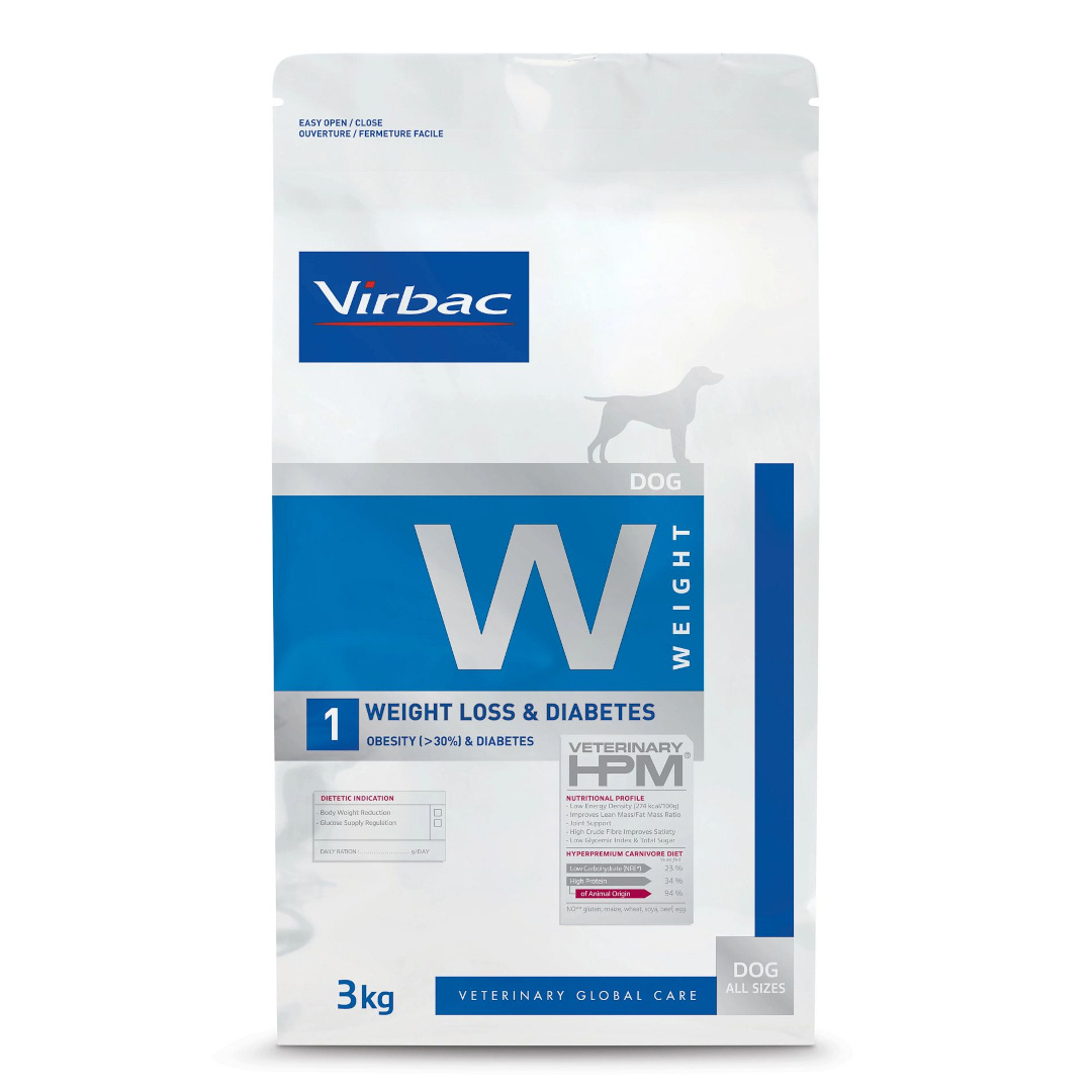 Virbac Veterinary HPM Dog W1 Weight Loss & Diabetes 3 kg