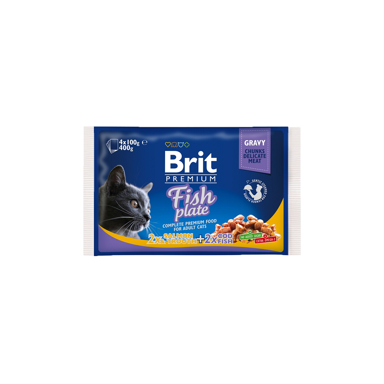 Brit Premium mix smaków w sosie adult 100 g × 4