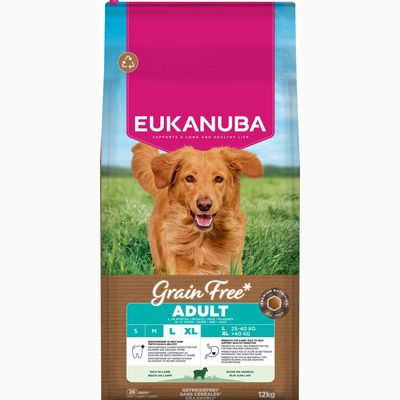 Eukanuba Grain Free jagnięcina adult duże rasy 12 kg × 2