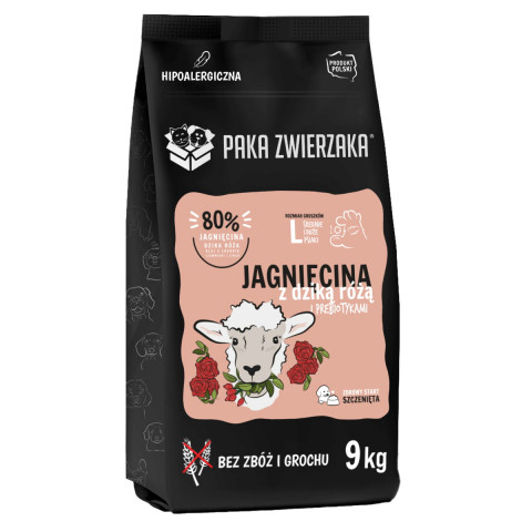 Paka Zwierzaka jagnięcina puppy duże rasy 9 kg