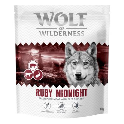 Wolf of Wilderness Ruby Midnight królik, wołowina adult 1 kg × 4