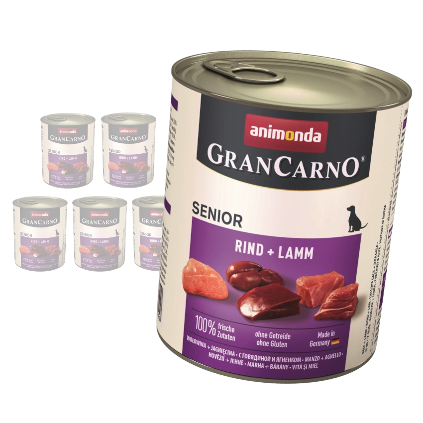Animonda GranCarno wołowina, jagnięcina senior 800 g × 6