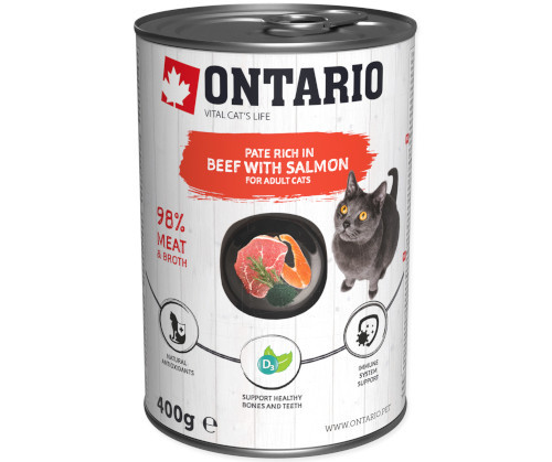 Ontario Pate wołowina i łosoś ze spiruliną pasztet 400 g