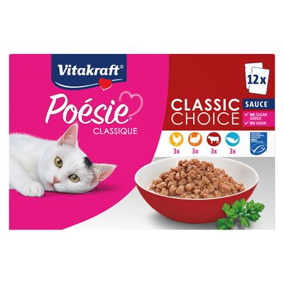 Vitakraft Poésie Classic mix smaków w sosie 85 g × 12