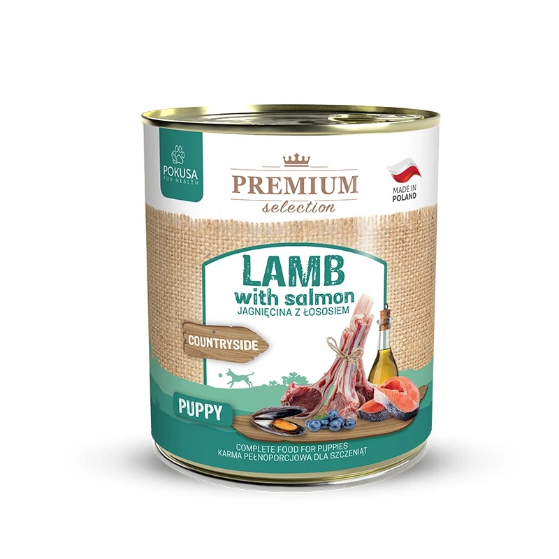 Pokusa Premium Selection jagnięcina, łosoś junior 800 g