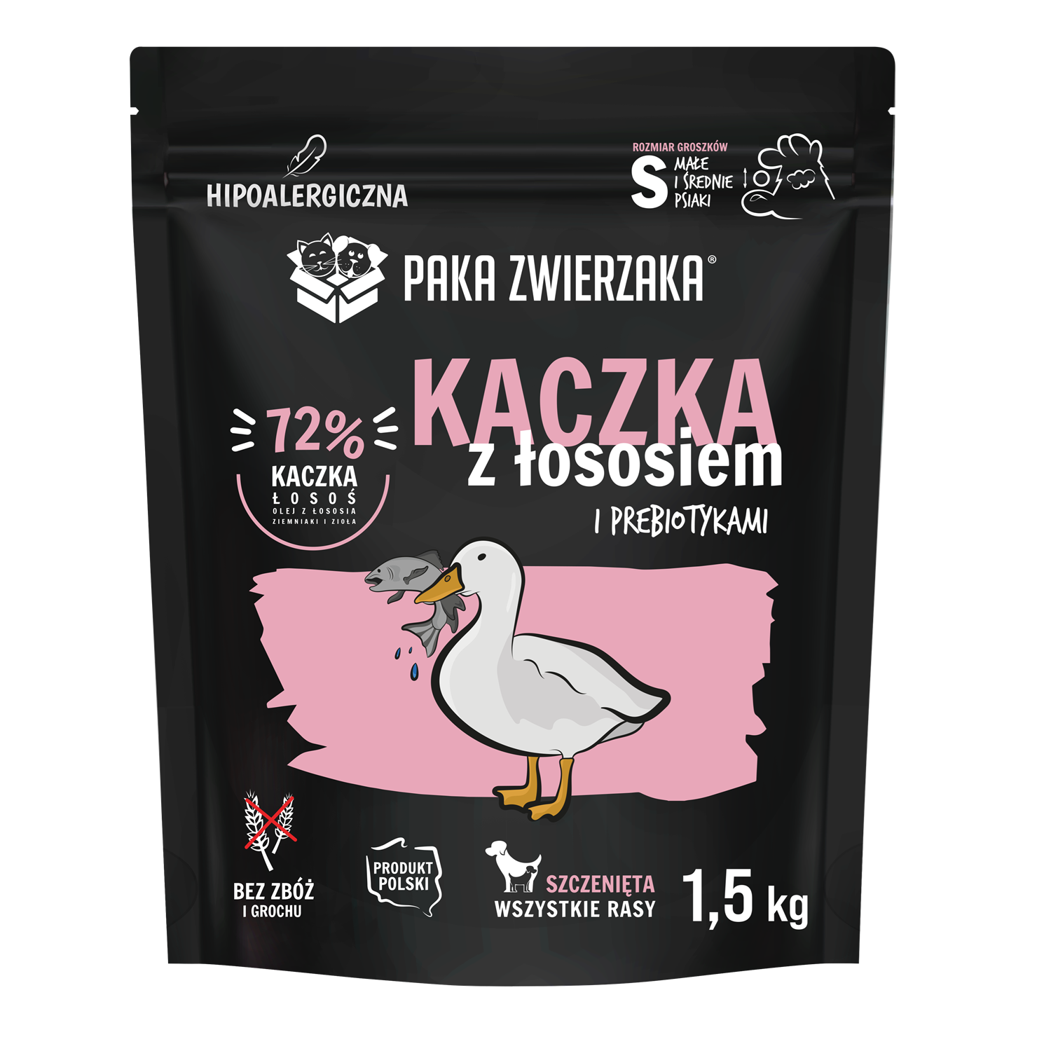 Paka Zwierzaka Seventh Heaven kaczka, łosoś puppy 1,5 kg