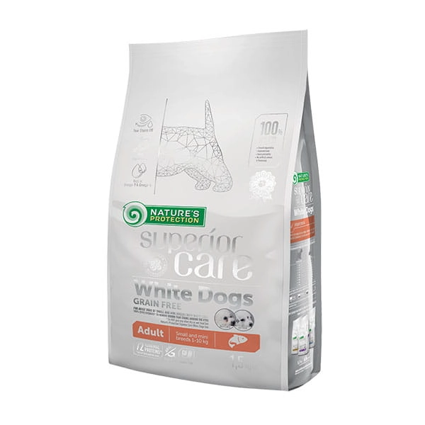 Nature's Protection Superior Care White Dogs łosoś adult małe rasy 1,5 kg