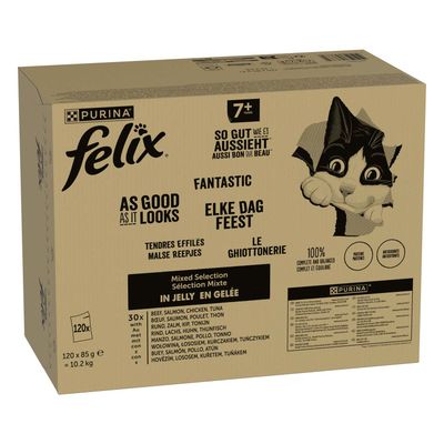 Purina Felix mix smaków w galaretce senior 85 g × 120
