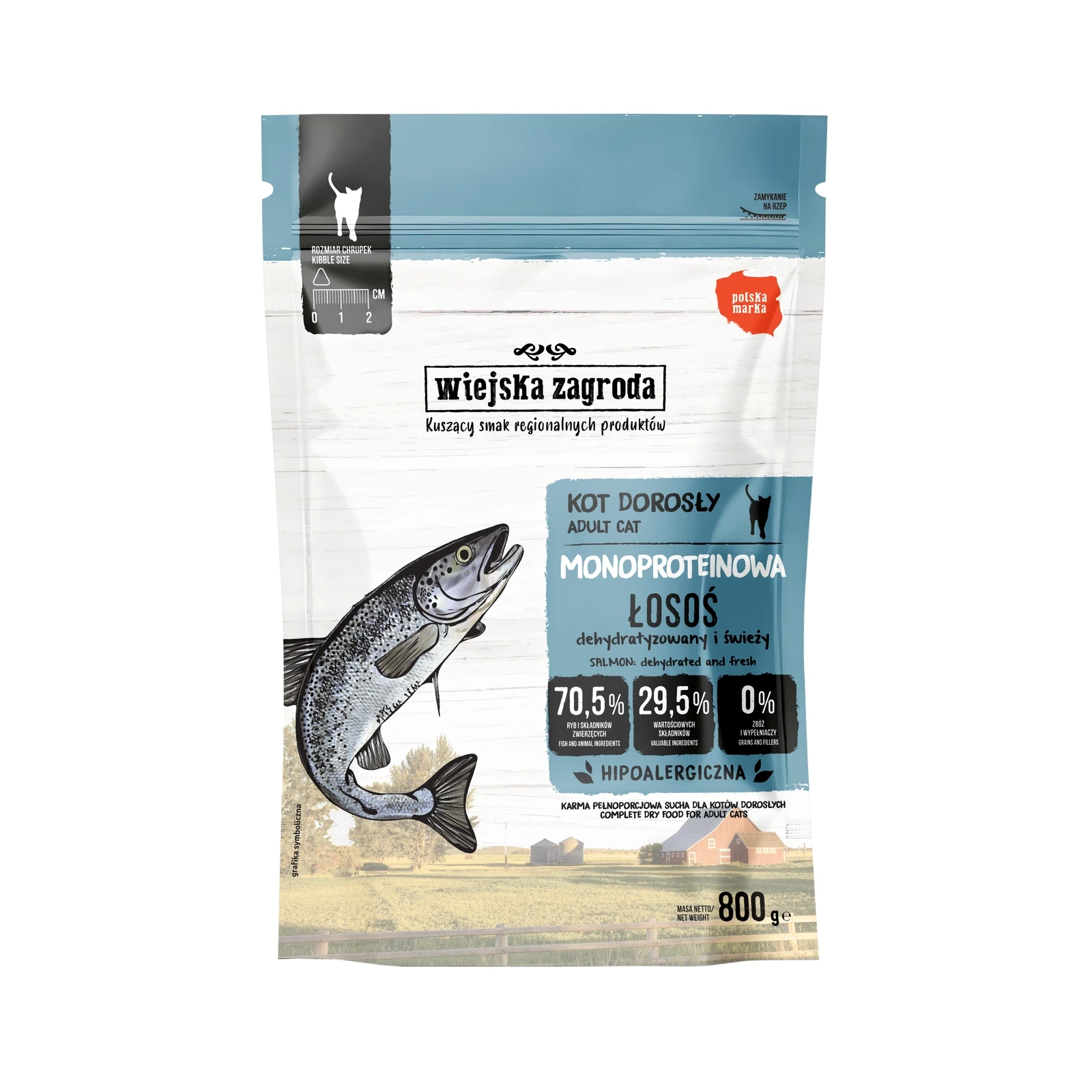Wiejska Zagroda Mono Digestive Sensitive łosoś adult 800 g