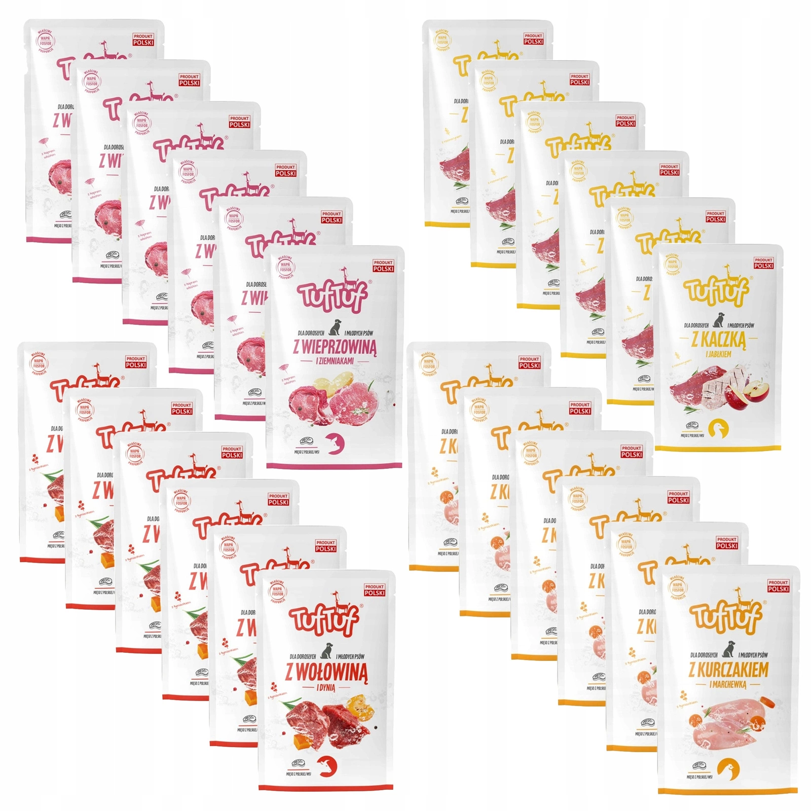 Tuf Tuf kaczka, kurczak, wieprzowina, wołowina 100 g × 24