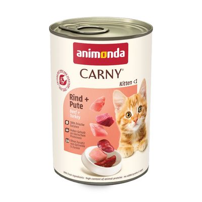 Animonda Carny indyk, wołowina kitten 400 g × 24