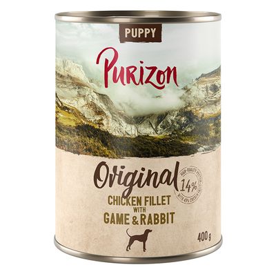 Purizon Original dziczyzna, królik, kurczak puppy 400 g × 12
