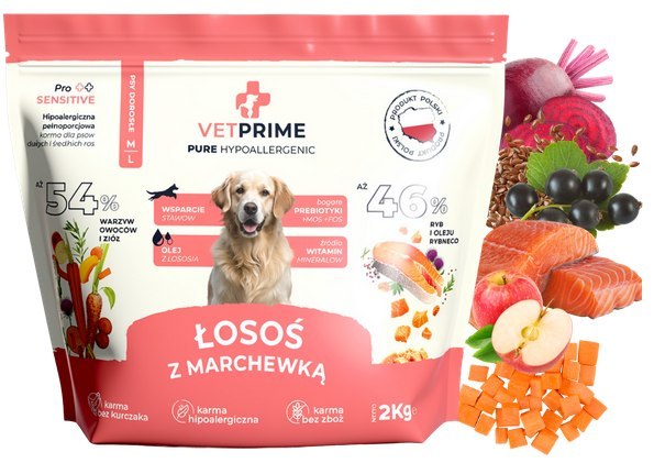 VetPrime Pure Hypo łosoś średnie rasy, duże rasy 2 kg