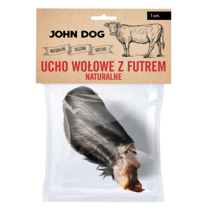 John Dog ucho wołowe z futrem 100 g