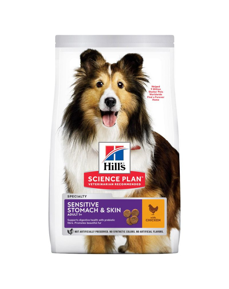 Hill's Sensitive Stomach & Skin kurczak adult średnie rasy 14 kg
