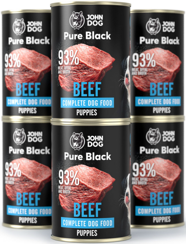 John Dog Pure Black wołowina junior 400 g × 6