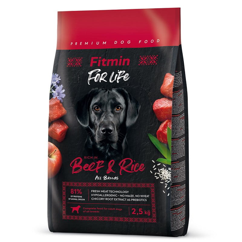 Fitmin Dog For Life wołowina z ryżem adult 2,5 kg