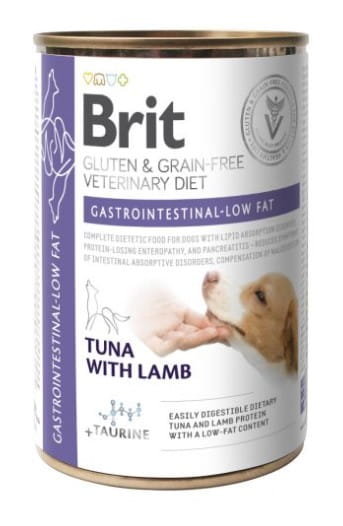 Brit Veterinary Diet Gastrointestinal Low Fat jagnięcina, tuńczyk adult 400 g