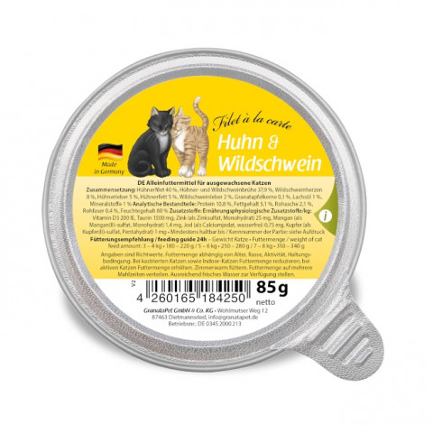 GranataPet Filet À La Carte kurczak, dziczyzna kawałki adult 85 g