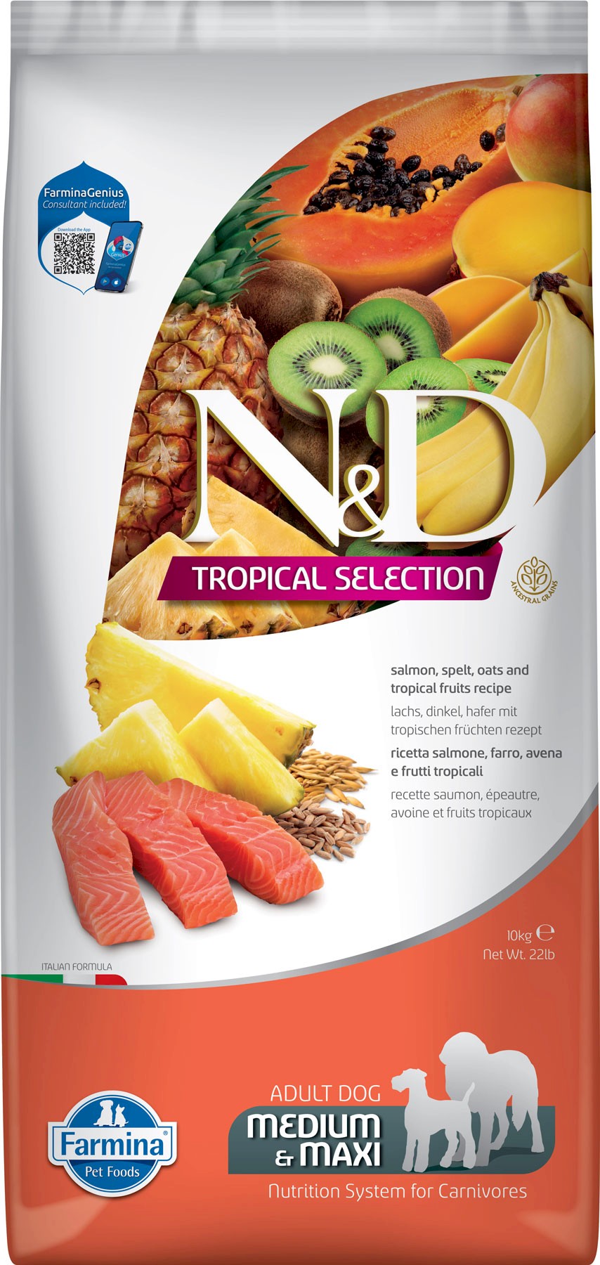 Farmina N&D Tropical Selection łosoś adult średnie i duże rasy 10 kg