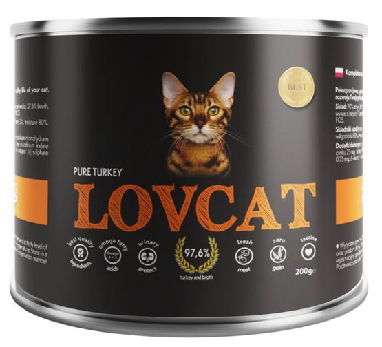 Lovcat Pure indyk w bulionie 200 g