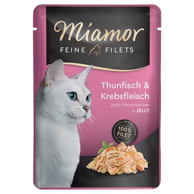 Miamor Feine Filets Sensitive krab, tuńczyk w galaretce 100 g × 6