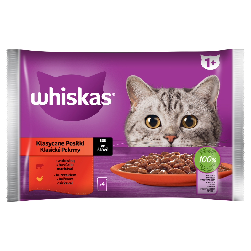 Whiskas mix smaków w sosie adult 85 g × 4