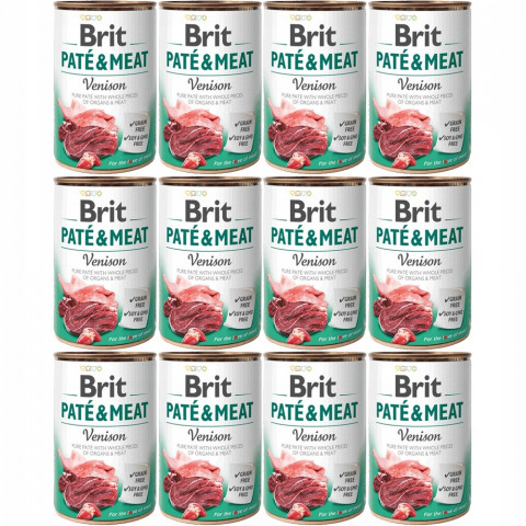 Brit Pate & Meat dziczyzna, kurczak adult 400 g × 12