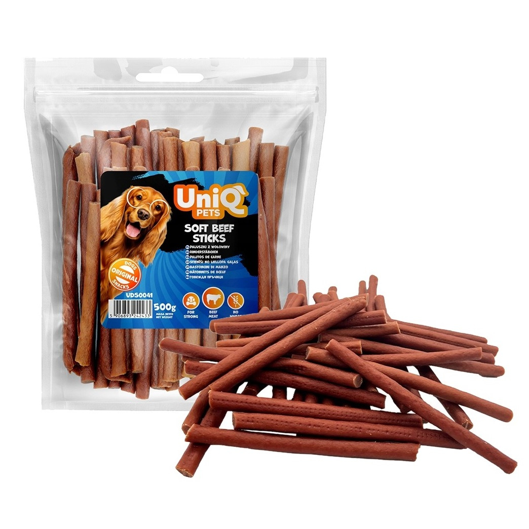 Uniq Pets miękkie paluszki z wołowiną 500 g