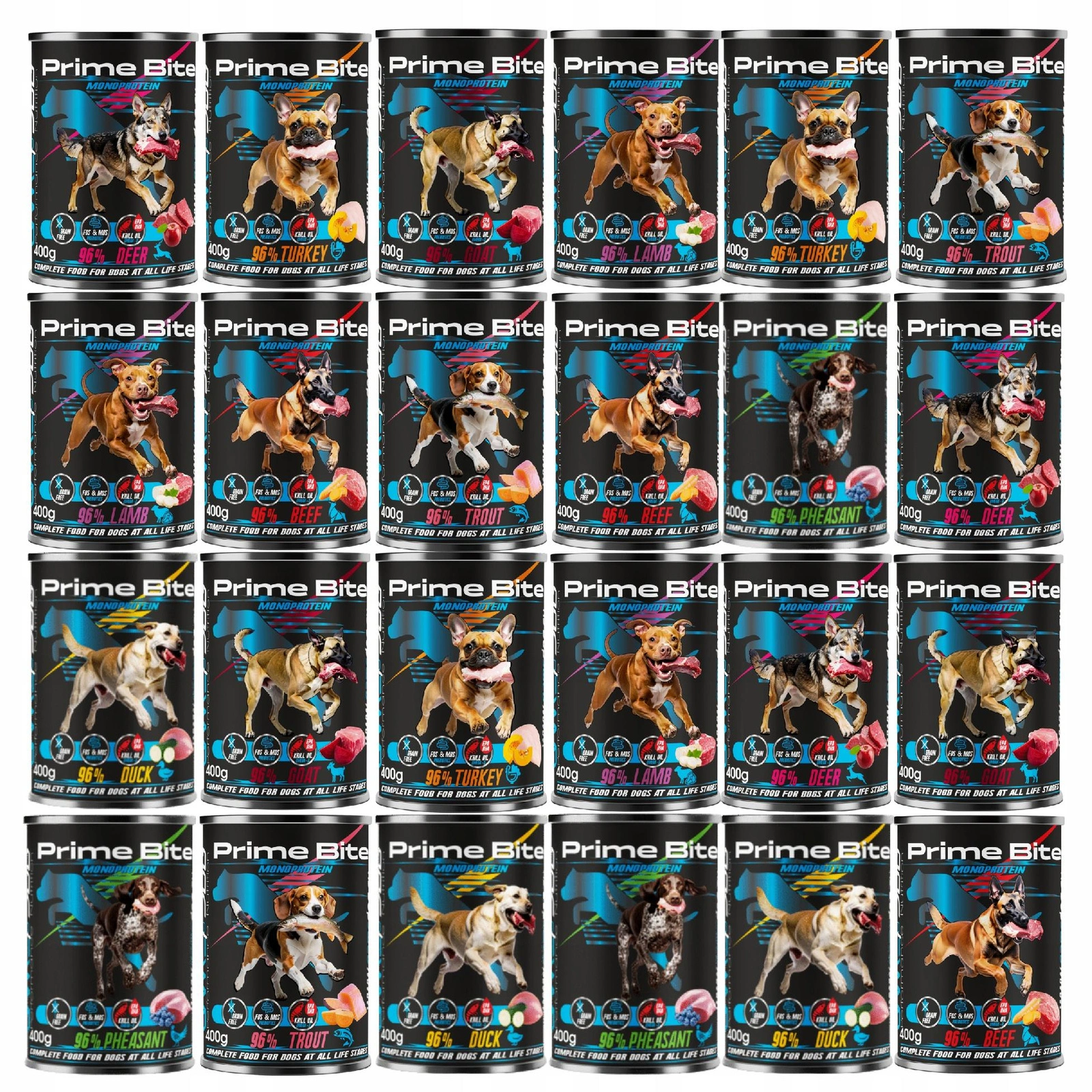 Game Dog Prime Bite mix smaków 400 g × 24
