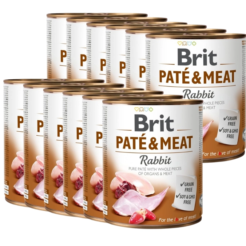Brit Pate & Meat królik, kurczak 800 g × 12