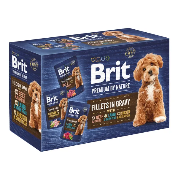 Brit Premium by Nature jagnięcina, kurczak, wołowina adult 85 g × 12