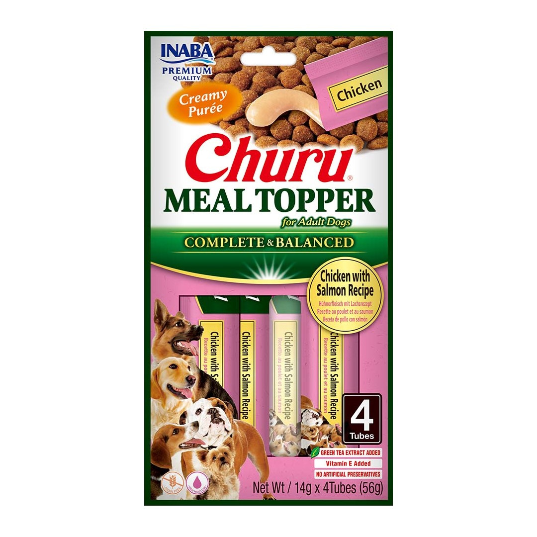 Inaba Dog Meal Topper kurczak, łosoś 14 g × 4