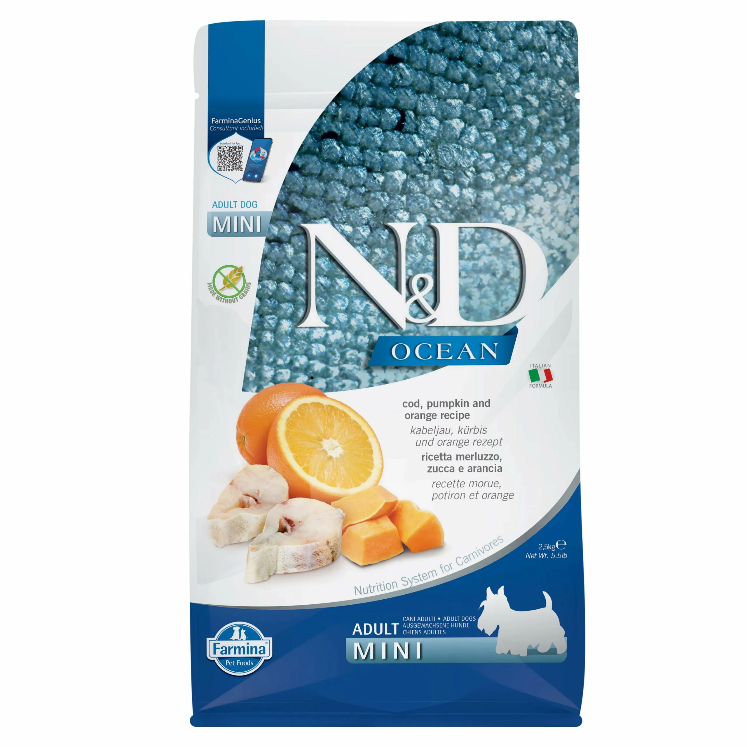 Farmina N&D Ocean dorsz z dynią adult małe rasy 2,5 kg