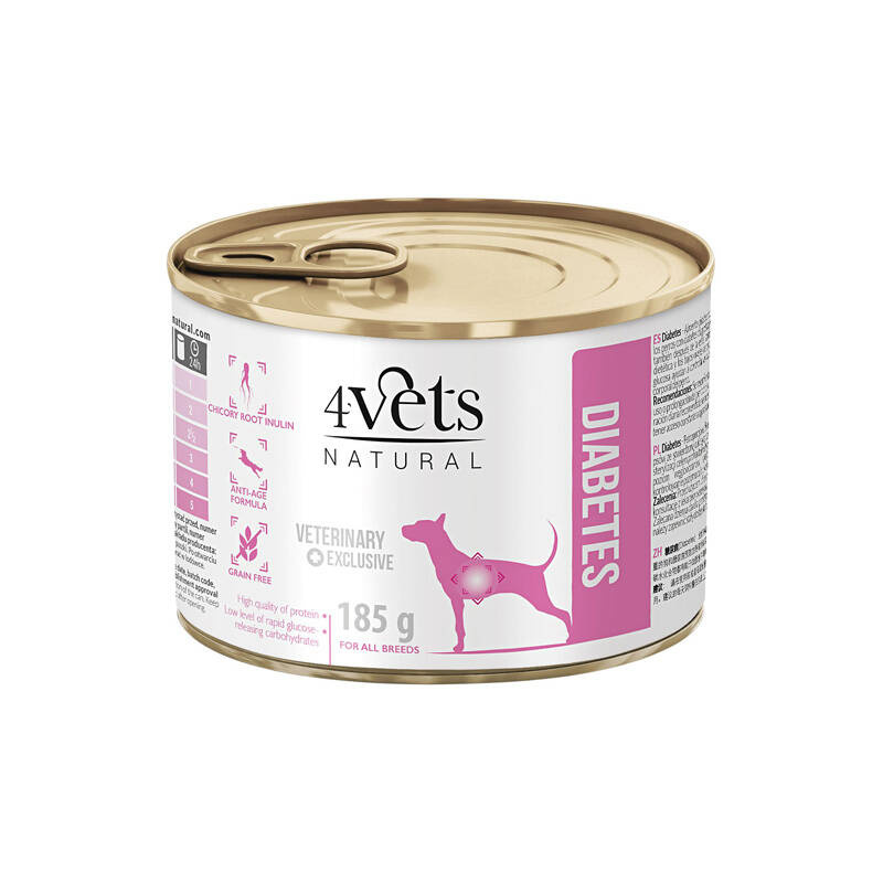 4Vets Natural Diabetes indyk, wołowina 185 g