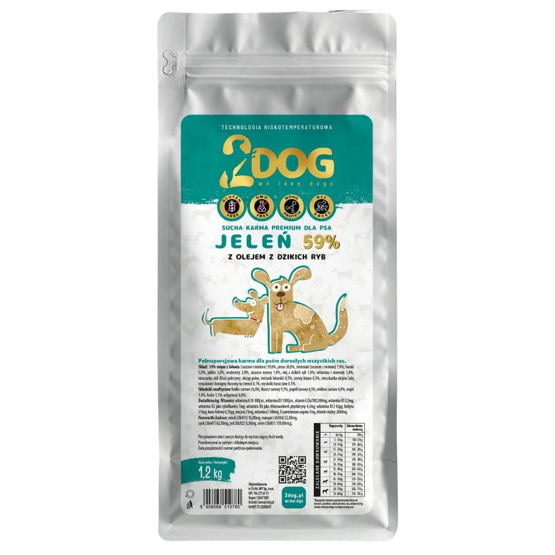 2Dog Premium jeleń adult 1,2 kg