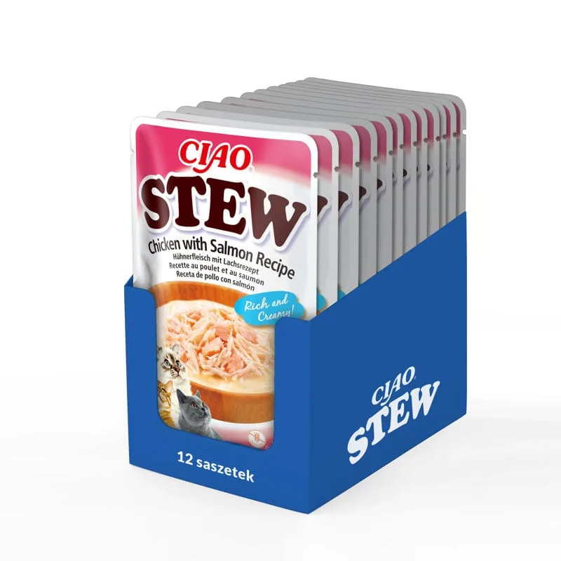 Inaba Ciao Stew kurczak, łosoś w sosie 40 g × 12
