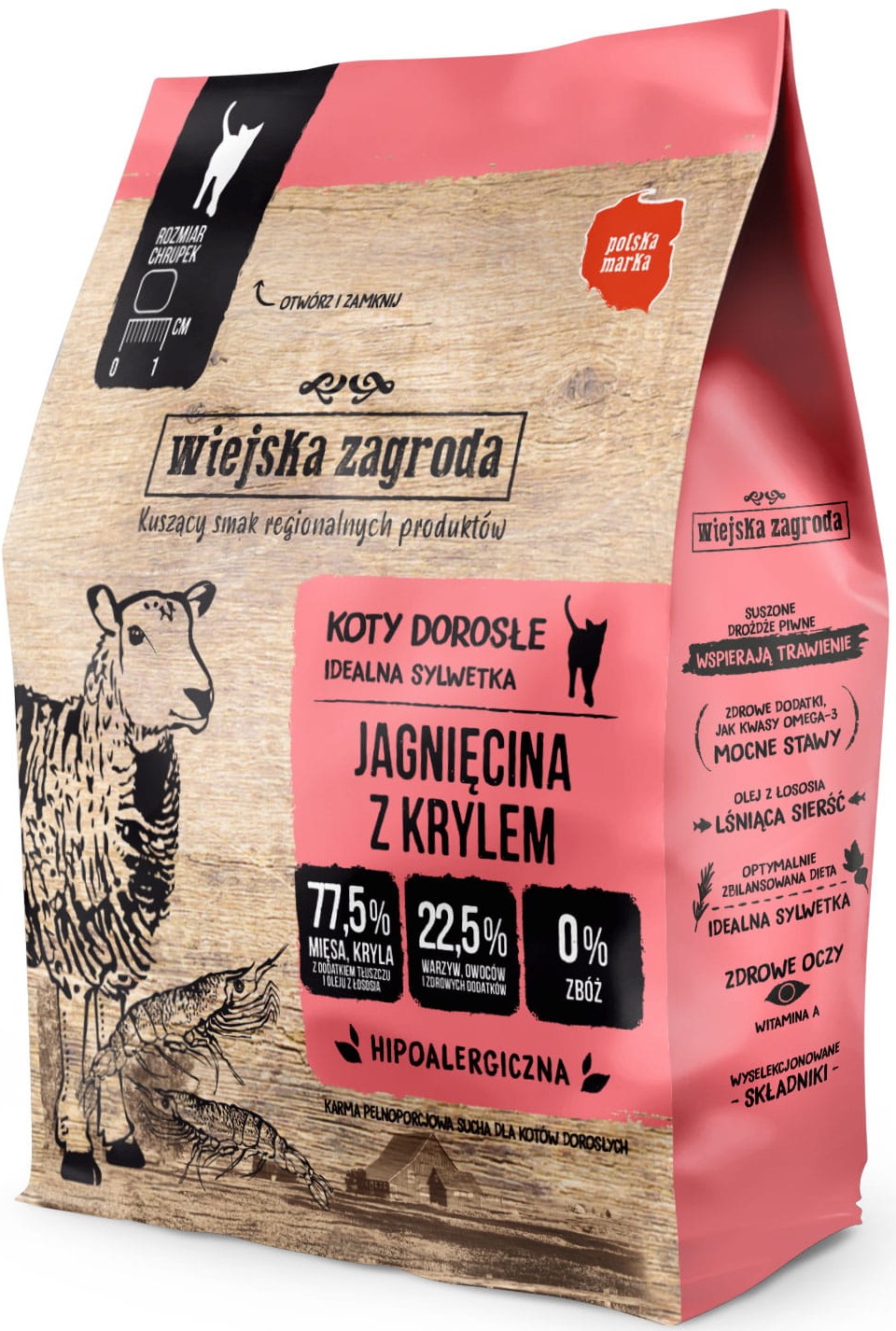 Wiejska Zagroda Sterilised jagnięcina, kryl adult 400 g